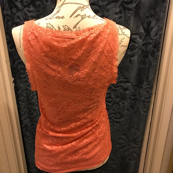 Express Ribbed back lace tank - Picture 3 of 5